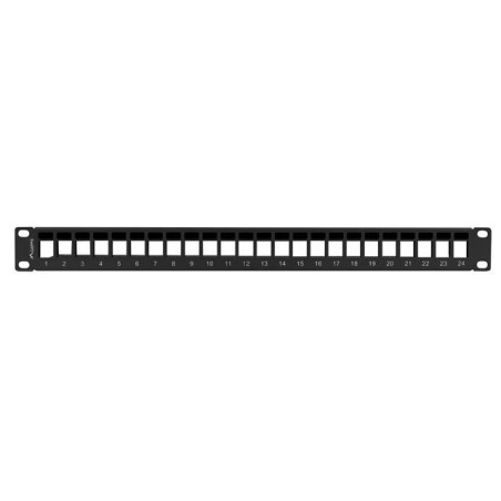Patch panel pusty Lanberg PPKS-1024-B 24 port 1U 19" do modułów keystone czarny