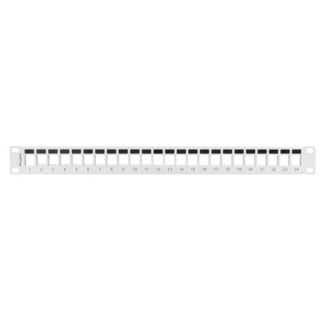 Patch panel pusty Lanberg PPKS-1024-S 24 port 1U 19" do modułów keystone szary