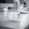 Ładowarka sieciowa Awei PD81 22,5W GaN 1xUSB+1xUSB-C / bez kabla - biała