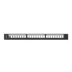 Patch panel pusty Lanberg PPKS-1124-B 24 port 1U 19" z organizerem do modułów keystone czarny