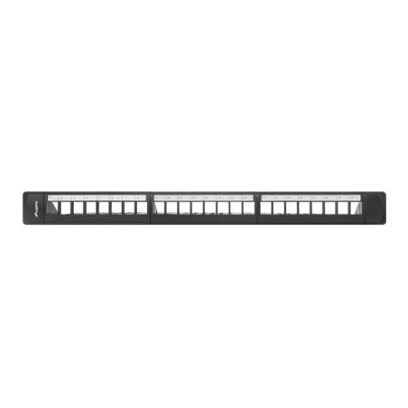 Patch panel pusty Lanberg PPKS-1124-B 24 port 1U 19" z organizerem do modułów keystone czarny