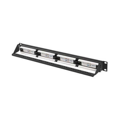 Patch panel Lanberg 24 port 1U kat.6A czarny