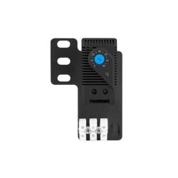Termostat zamykający Lanberg 10A do szaf z uchem montażowym Rack i kostką elektryczną czarny