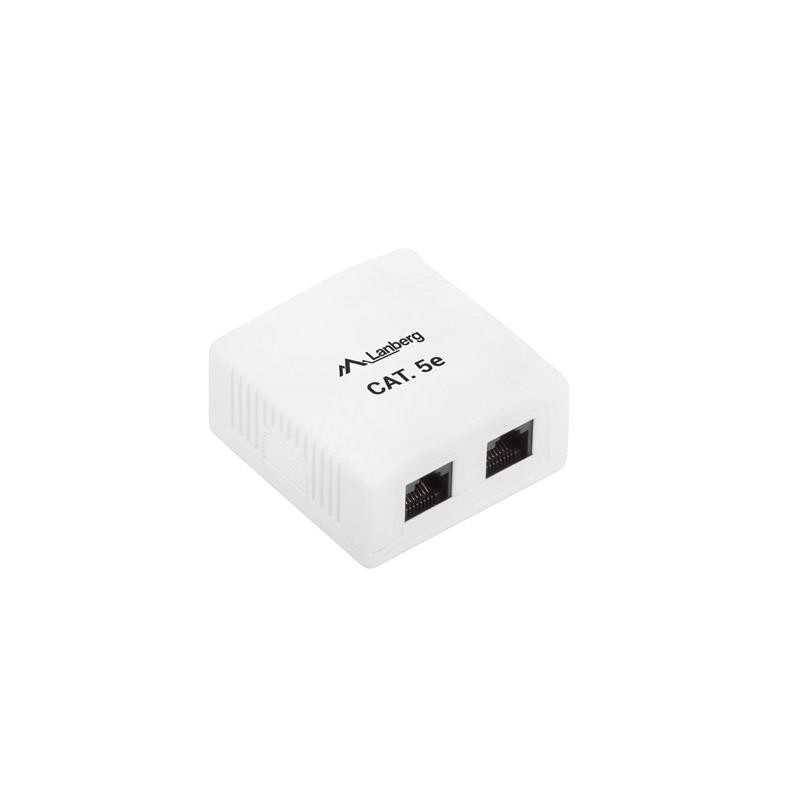 Gniazdo natynkowe Lanberg OU5-0002-W kat.5E 2X RJ45