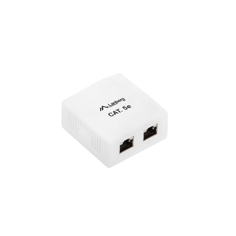 Gniazdo natynkowe Lanberg OS5-0002-W kat.5E ekranowane 2X RJ45