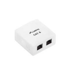 Gniazdo natynkowe Lanberg OU6-0002-W kat.6 2X RJ45