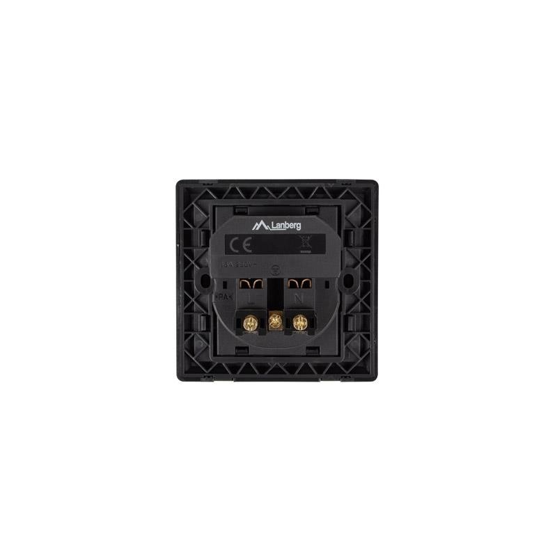 Gniazdo podtynkowe Lanberg 230V pojedyncze + 2x USB 2.1 A schuko czarne