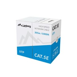 Kabel UTP Lanberg kat. 5e 305m drut CU szary