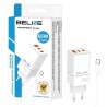 Ładowarka sieciowa Beline 65W GaN 2xUSB-C PD 3.0 + 1xUSB-A QC 3.0 +kabel USB-C - biała