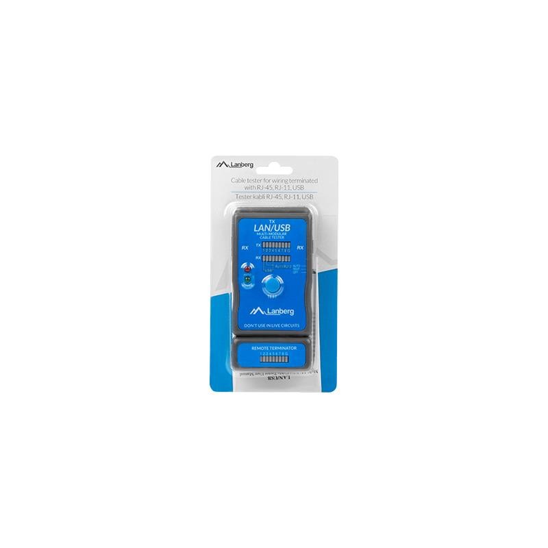 Tester kabli Lanberg NT-0403 RJ45, RJ11, USB