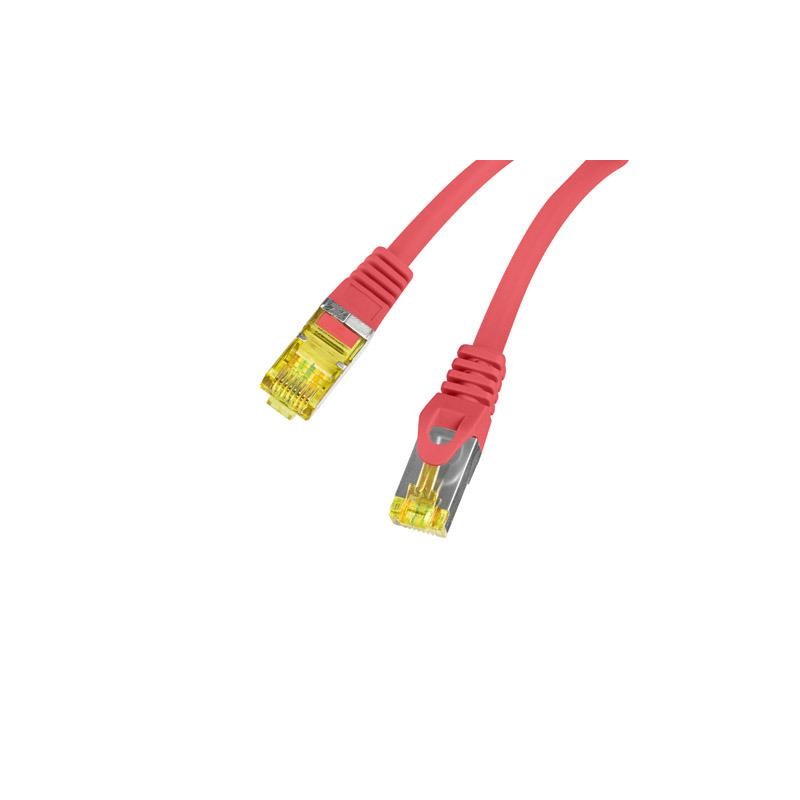 Patchcord Lanberg FTP kat.6A 1m LSZH CU fluke passed czerwony