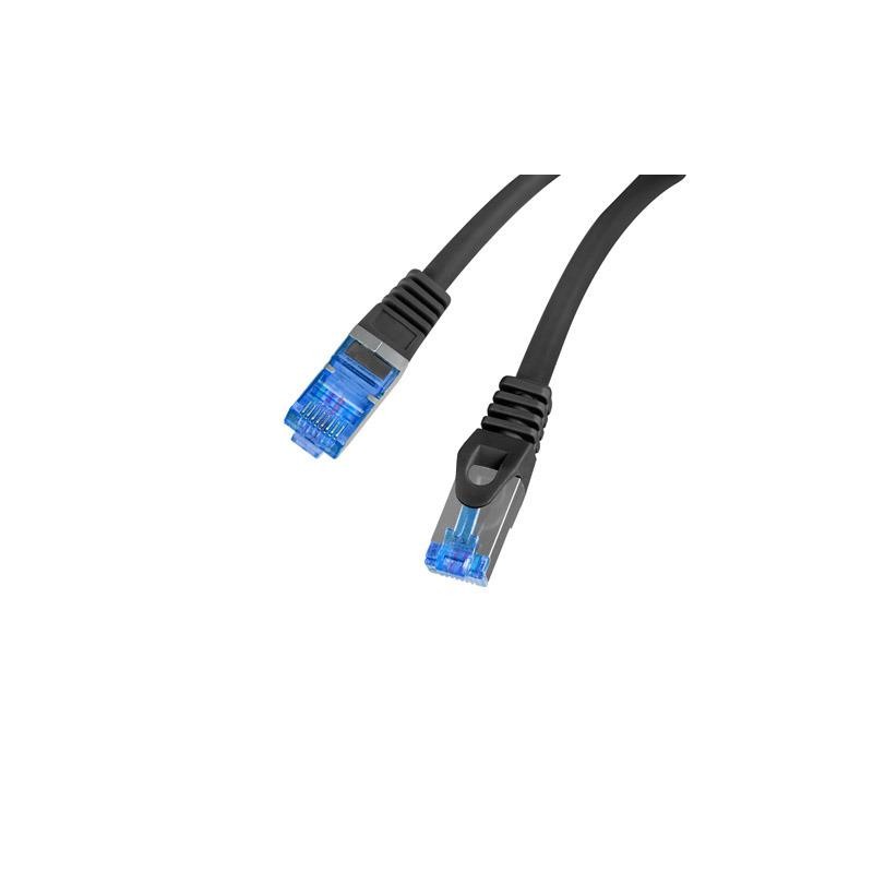 Patchcord Lanberg S/FTP kat.6A 0,25m LSZH CCA fluke passed czarny