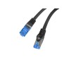 Patchcord Lanberg S/FTP kat.6A 0,25m LSZH CCA fluke passed czarny