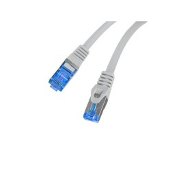 Patchcord Lanberg S/FTP kat.6A 0,25m LSZH CCA fluke passed szary