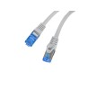 Patchcord Lanberg S/FTP kat.6A 0,25m LSZH CCA fluke passed szary