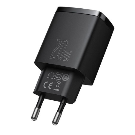 Ładowarka sieciowa Baseus Compact 20W szybka, z gniazdem USB QC3.0 oraz USB-C PD 3.0