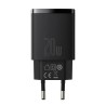 Ładowarka sieciowa Baseus Compact 20W szybka, z gniazdem USB QC3.0 oraz USB-C PD 3.0