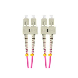 Patchcord światłowodowy Lanberg MM SC/UPC-SC/UPC DUPLEX 3.0mm OM4 50/125 LSZH 1m fioletowy