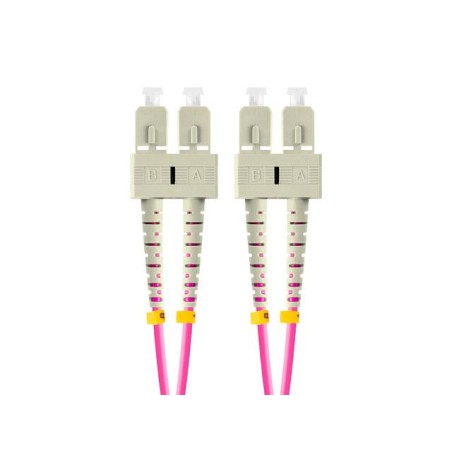 Patchcord światłowodowy Lanberg MM SC/UPC-SC/UPC DUPLEX 3.0mm OM4 50/125 LSZH 1m fioletowy