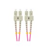 Patchcord światłowodowy Lanberg MM SC/UPC-SC/UPC DUPLEX 3.0mm OM4 50/125 LSZH 1m fioletowy