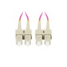 Patchcord światłowodowy Lanberg MM SC/UPC-SC/UPC DUPLEX 3.0mm OM4 50/125 LSZH 1m fioletowy