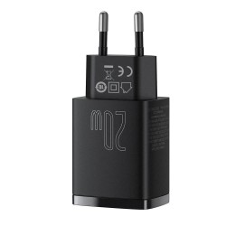 Ładowarka sieciowa Baseus Compact 20W szybka, z gniazdem USB QC3.0 oraz USB-C PD 3.0