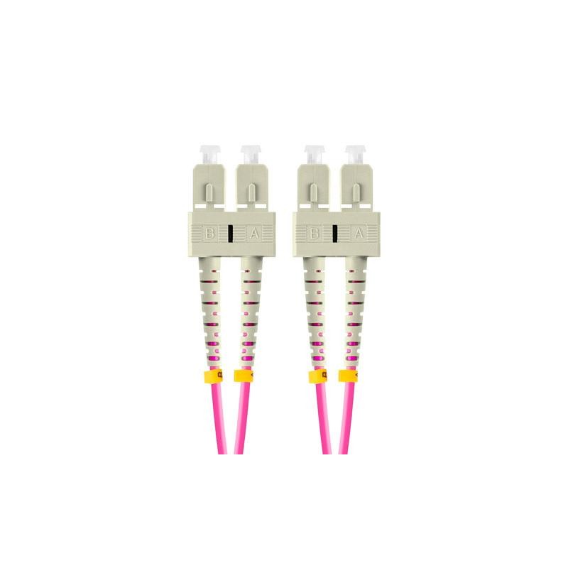 Patchcord światłowodowy Lanberg MM SC/UPC-SC/UPC DUPLEX 3.0mm OM4 50/125 LSZH 5m fioletowy