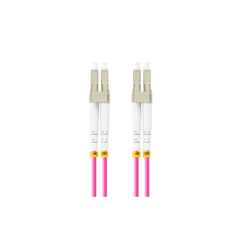 Patchcord światłowodowy Lanberg MM LC/UPC-LC/UPC DUPLEX 3.0MM OM4 50/125 LSZH 15M fioletowy