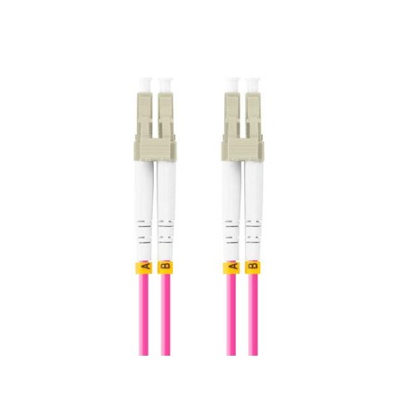 Patchcord światłowodowy Lanberg MM LC/UPC-LC/UPC DUPLEX 3.0MM OM4 50/125 LSZH 15M fioletowy