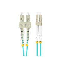 Patchcord światłowodowy Lanberg MM LC/UPC-SC/UPC DUPLEX 3.0MM OM3 50/125 LSZH 1m aqua