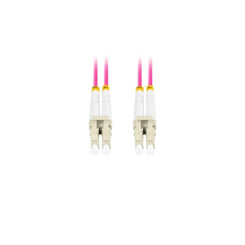 Patchcord światłowodowy Lanberg MM LC/UPC-LC/UPC DUPLEX 3.0MM OM4 50/125 LSZH 0.5m fioletowy