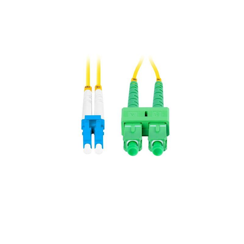 Patchcord światłowodowy Lanberg SM LC/UPC-SC/APC DUPLEX 3.0MM LSZH G657A1 0.5m żółty