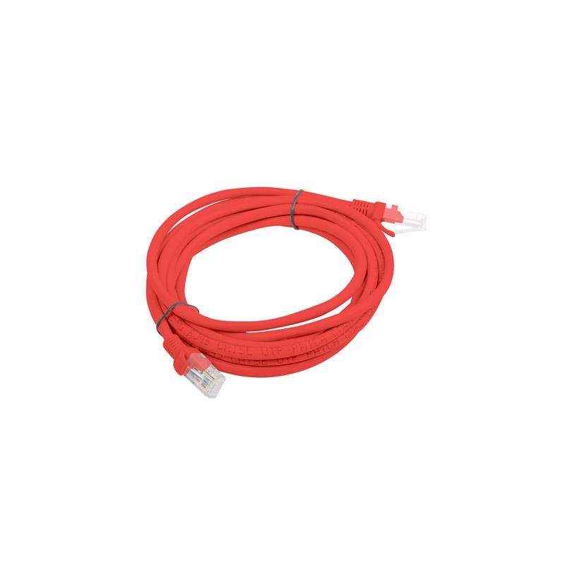 Patchcord Lanberg UTP kat.5e 3m czerwony