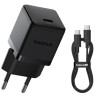 Ładowarka sieciowa Baseus Palm 20W szybka USB-C PD 3.0 czarna + kabel 1m
