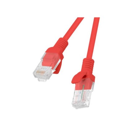 Patchcord Lanberg UTP kat.5e 0,25m czerwony 10-Pack