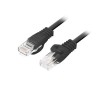 Patchcord Lanberg UTP kat.5e 2m czarny box fluke passed