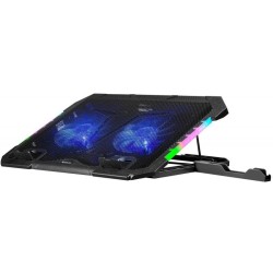 Podstawka chłodząca Defender NS-502 laptop notebook 15.6-17.3" 2xUSB 2 fans podświetlenie RGB + uchwyt smartfon
