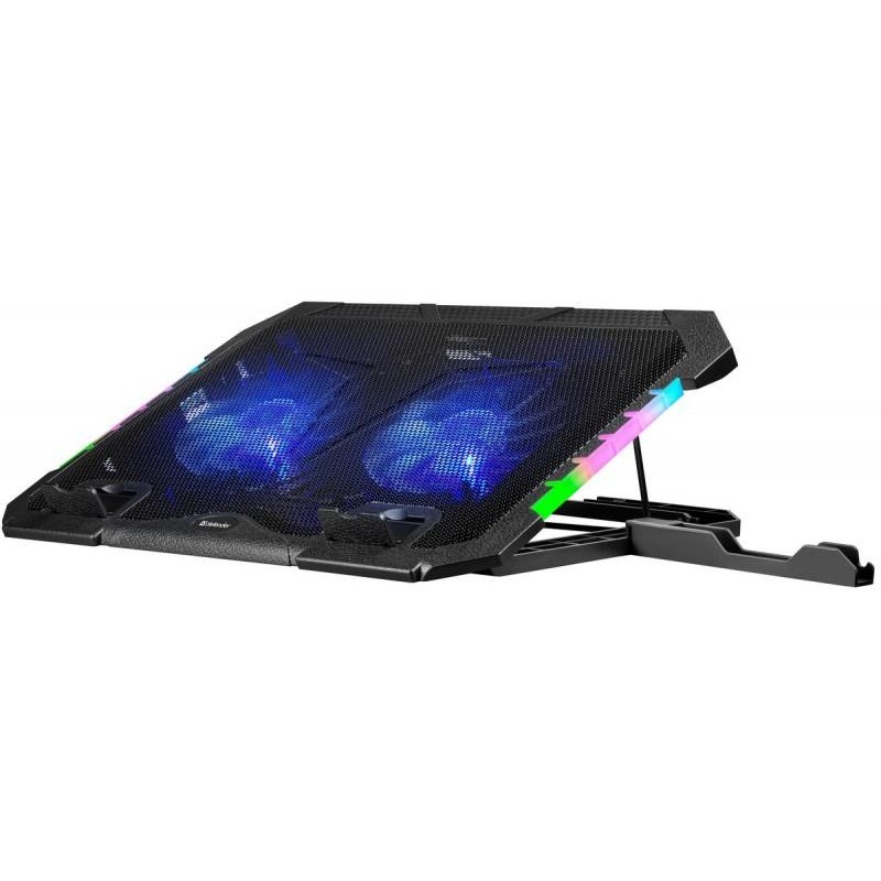 Podstawka chłodząca Defender NS-502 laptop notebook 15.6-17.3" 2xUSB 2 fans podświetlenie RGB + uchwyt smartfon