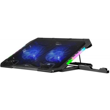 Podstawka chłodząca Defender NS-502 laptop notebook 15.6-17.3" 2xUSB 2 fans podświetlenie RGB + uchwyt smartfon