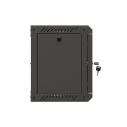 Szafa instalacyjna Rack Lanberg Wisząca 10" 6U 300x300 Drzwi przeszklone (flat pack) Czarna