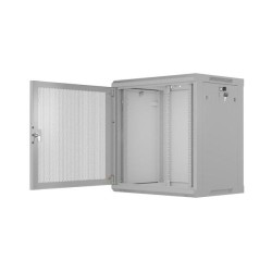 Szafa instalacyjna Rack wisząca 19" 12U 600x450 szara drzwi perforowane Lanberg (flat pack)