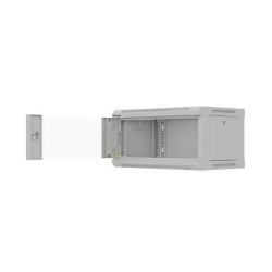 Szafa instalacyjna Rack wisząca 19" 4U 540x350 szara Drzwi przeszklone Lanberg (flat pack)