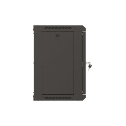 Szafa instalacyjna Rack wisząca 19" 9U 540x350 czarna Drzwi przeszklone Lanberg (flat pack)