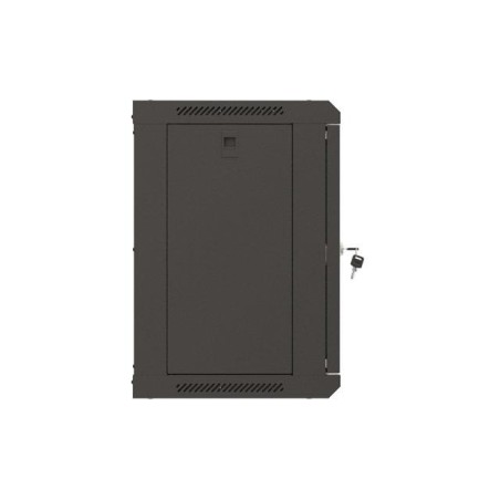 Szafa instalacyjna Rack wisząca 19" 9U 540x350 czarna Drzwi przeszklone Lanberg (flat pack)