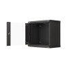 Szafa instalacyjna Rack wisząca 19" 9U 540x350 czarna Drzwi przeszklone Lanberg (flat pack)