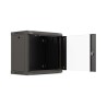 Szafa instalacyjna Rack wisząca 19" 9U 540x350 czarna Drzwi przeszklone Lanberg (flat pack)