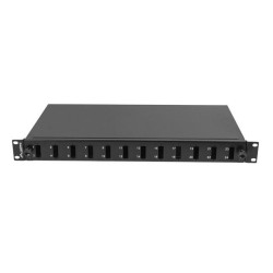 Przełącznica światłowodowa Lanberg 12xSC Duplex / 12xLC Quad Rack 19" 1U Czarna + akcesoria