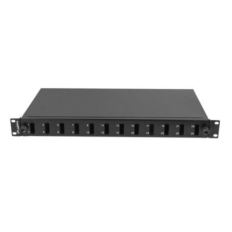 Przełącznica światłowodowa Lanberg 12xSC Duplex / 12xLC Quad Rack 19" 1U Czarna + akcesoria