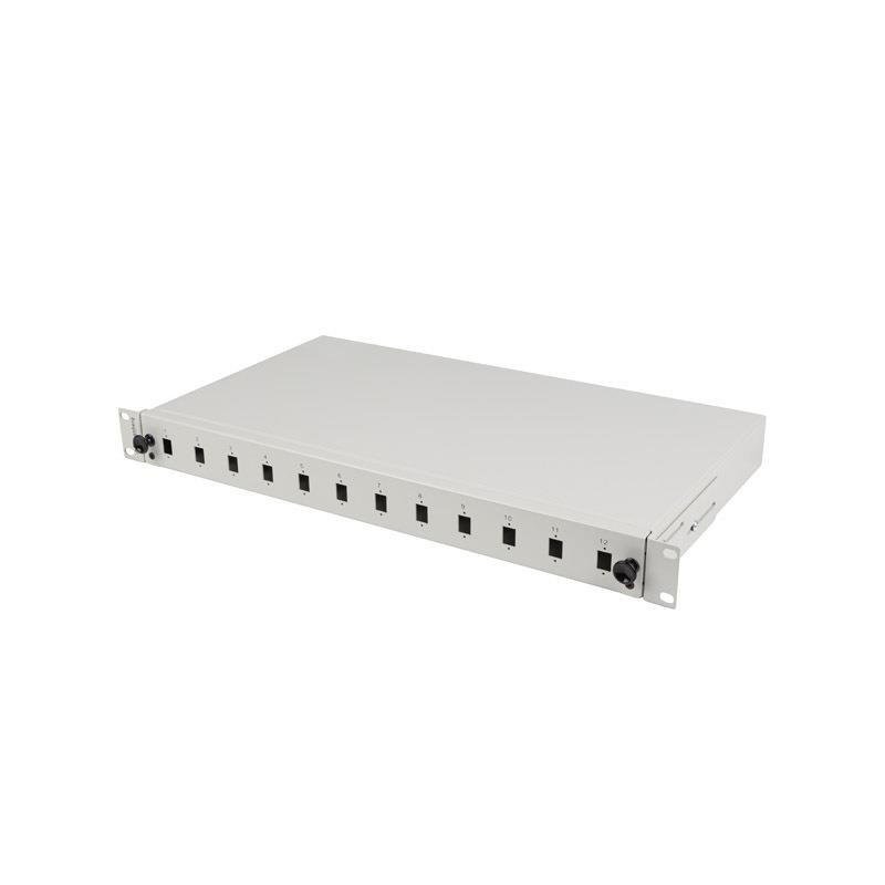 Przełącznica światłowodowa Lanberg 12xSC simplex / 12xLC duplex Rack 19" 1U szara+ akcesoria