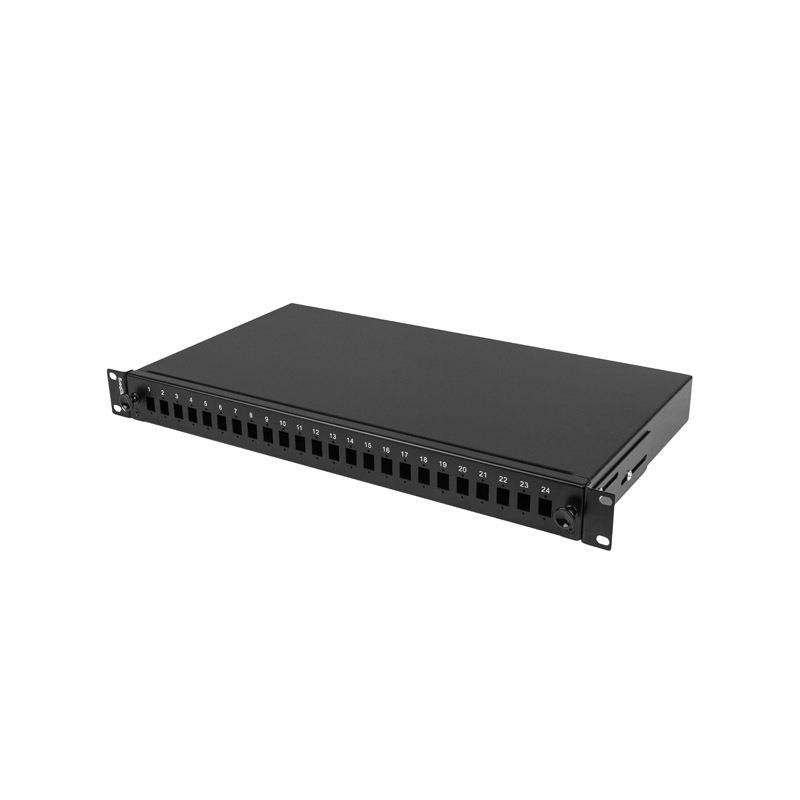 Przełącznica światłowodowa Lanberg 24xSC Simplex / 24xLC Duplex RACK 19" 1U Czarna + akcesoria